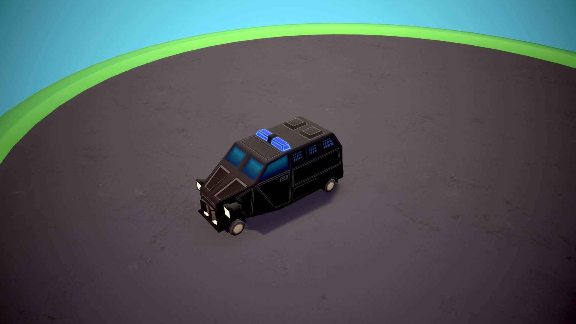 Emergency service vehicles Low-poly 3D model_9