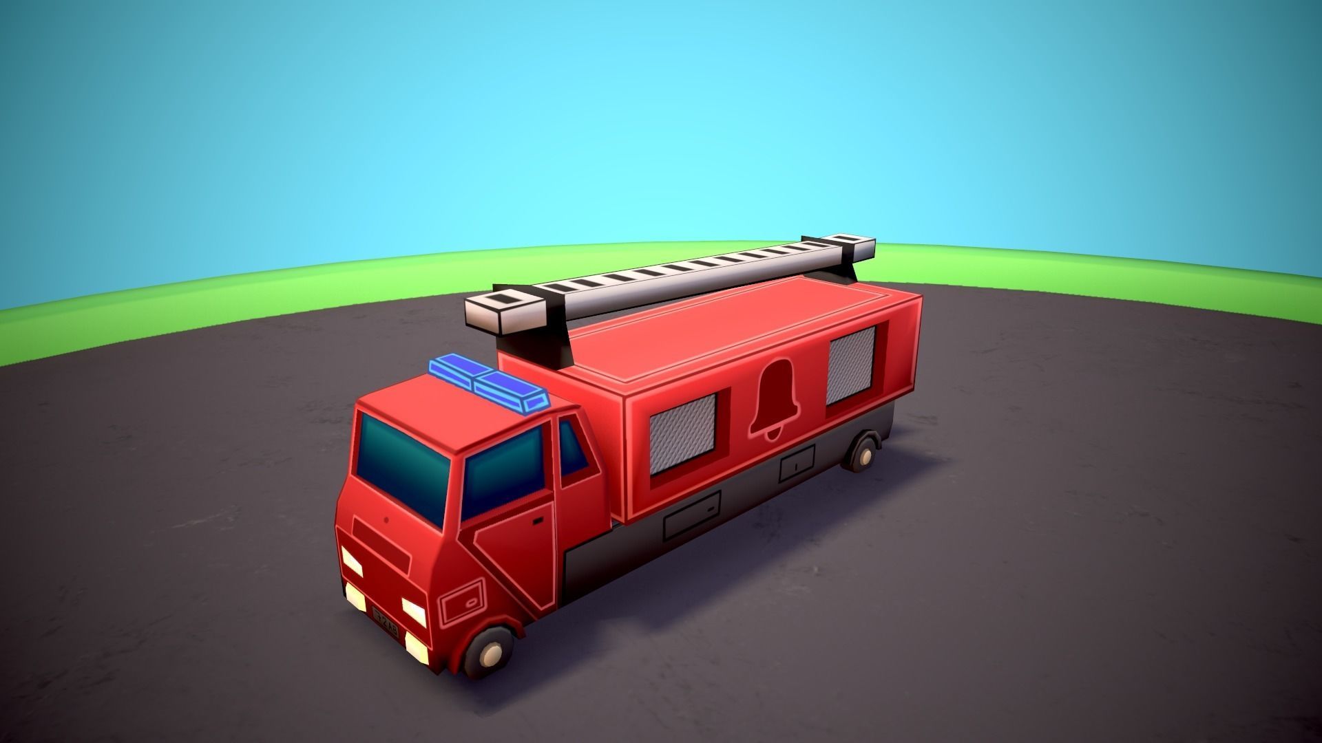 Emergency service vehicles Low-poly 3D model_22
