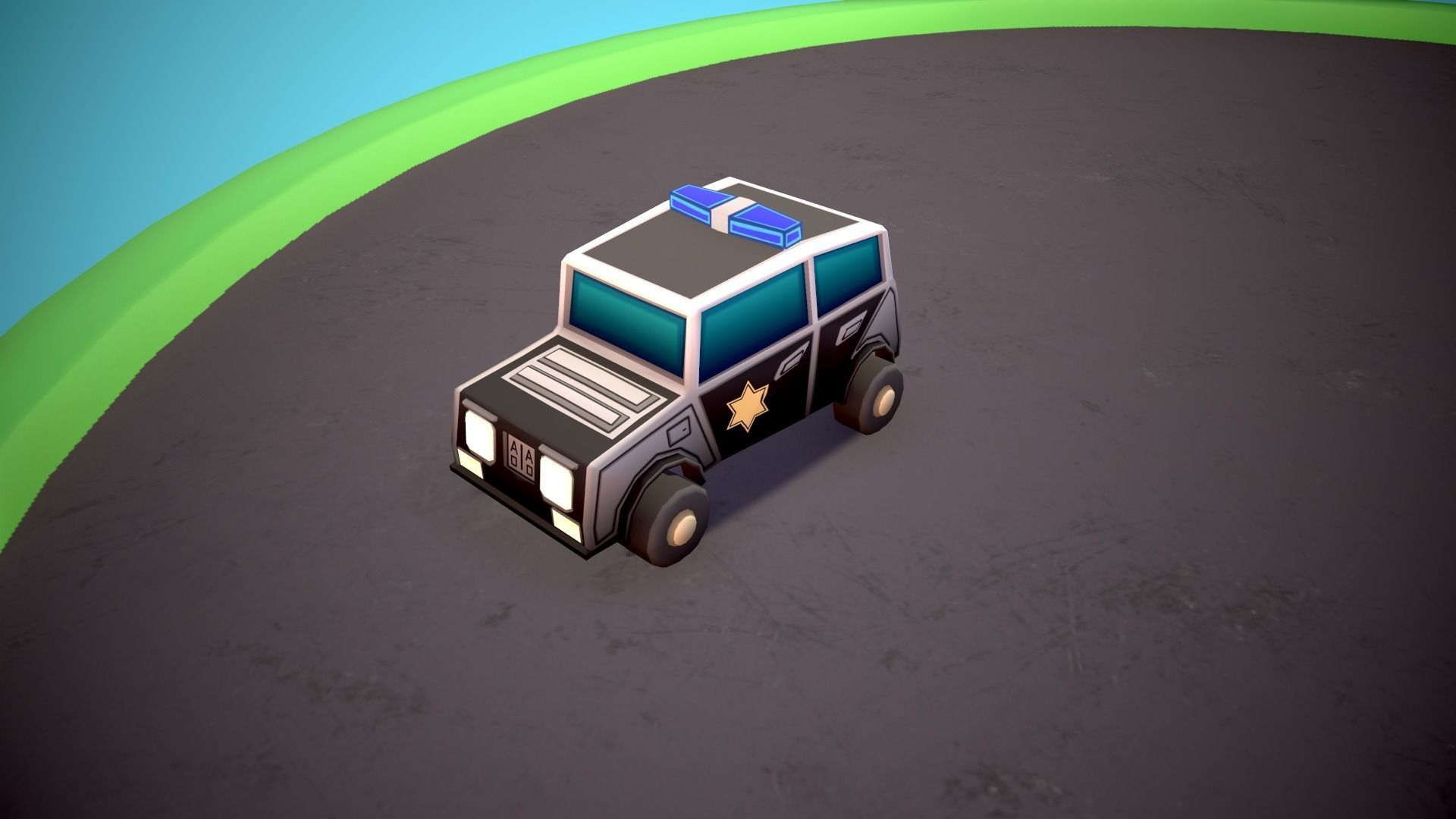 Emergency service vehicles Low-poly 3D model_18