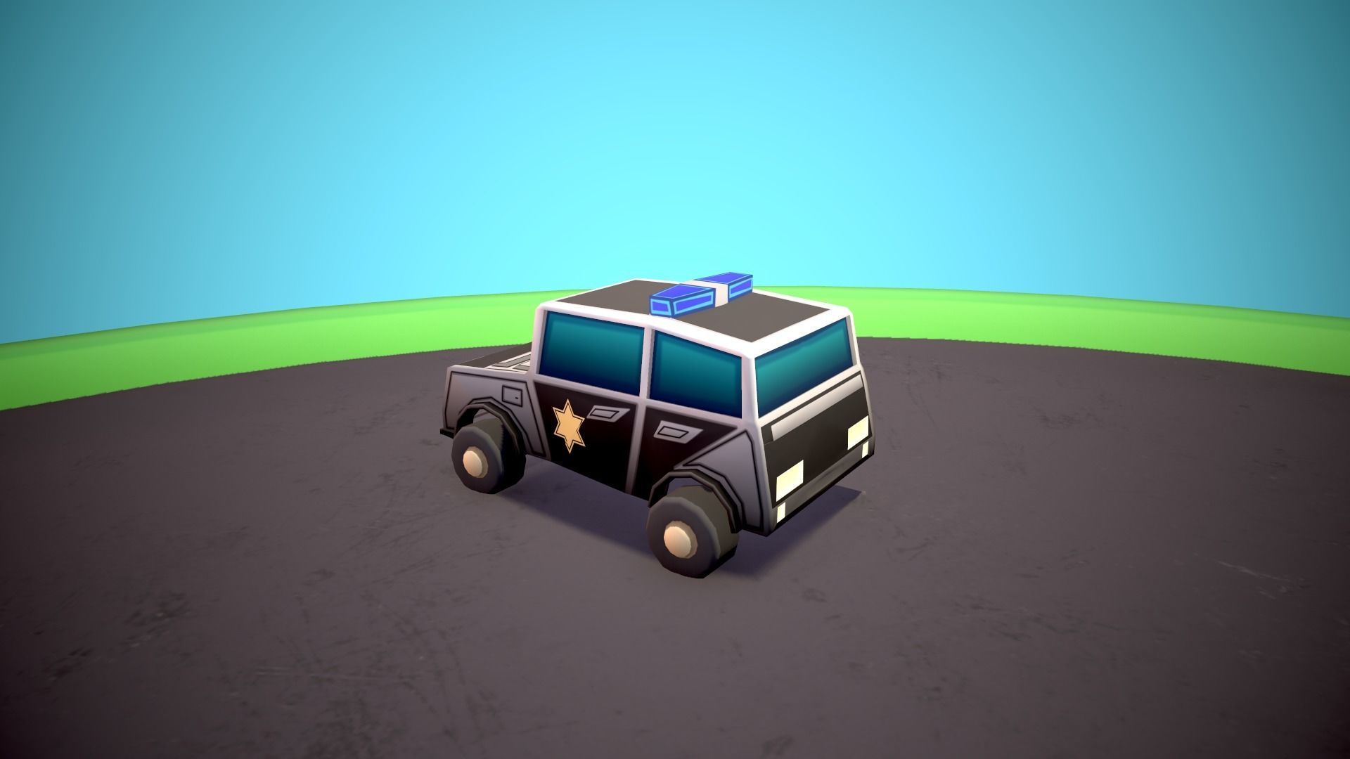 Emergency service vehicles Low-poly 3D model_20
