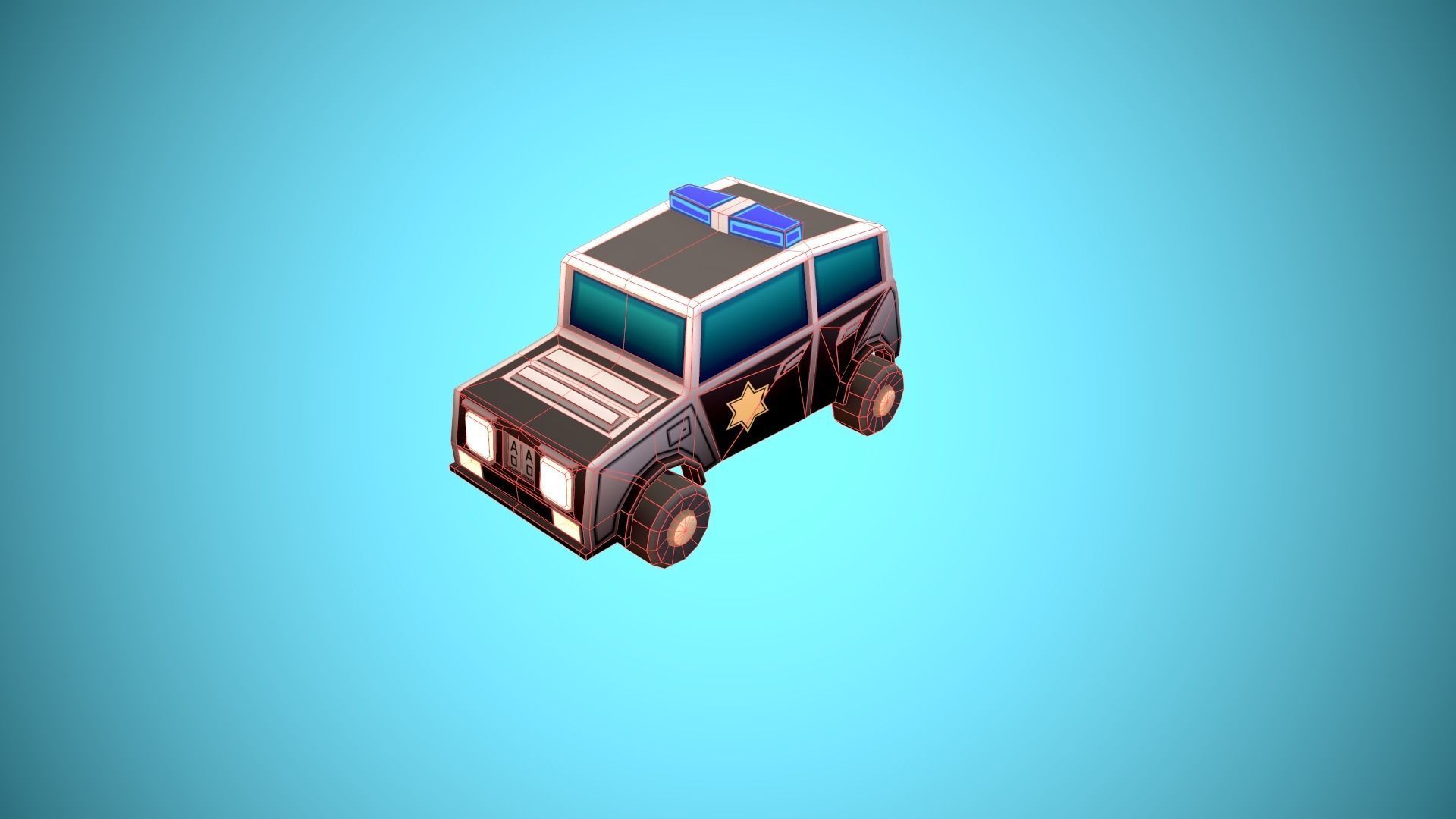 Emergency service vehicles Low-poly 3D model_19