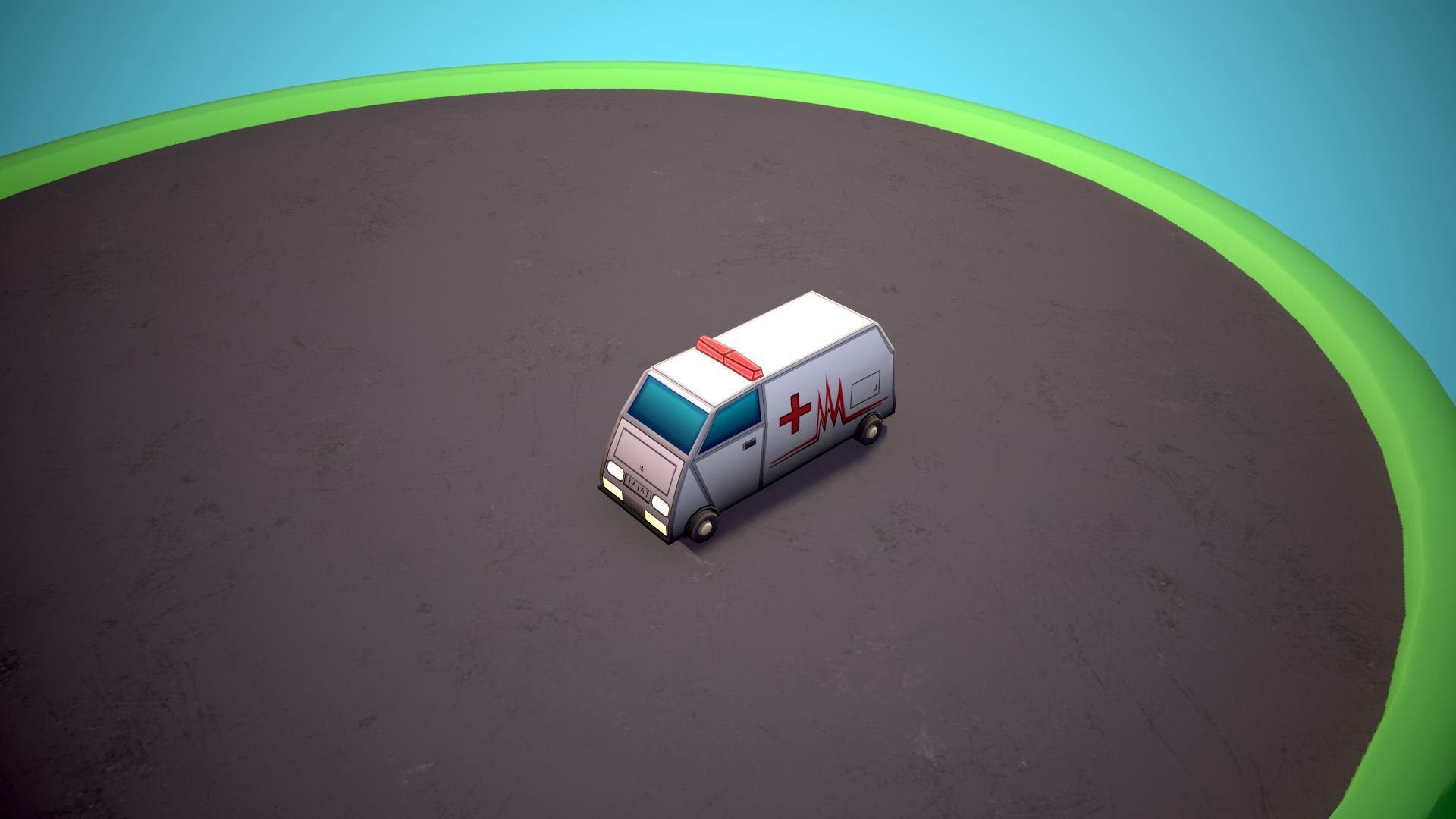 Emergency service vehicles Low-poly 3D model_13