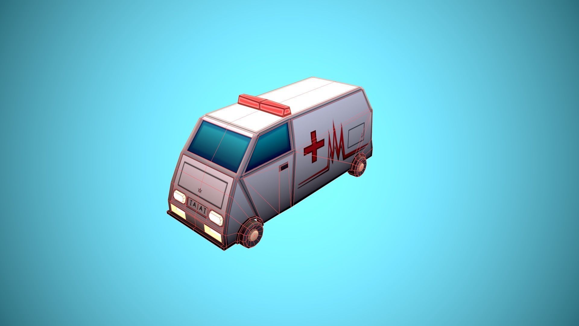 Emergency service vehicles Low-poly 3D model_11