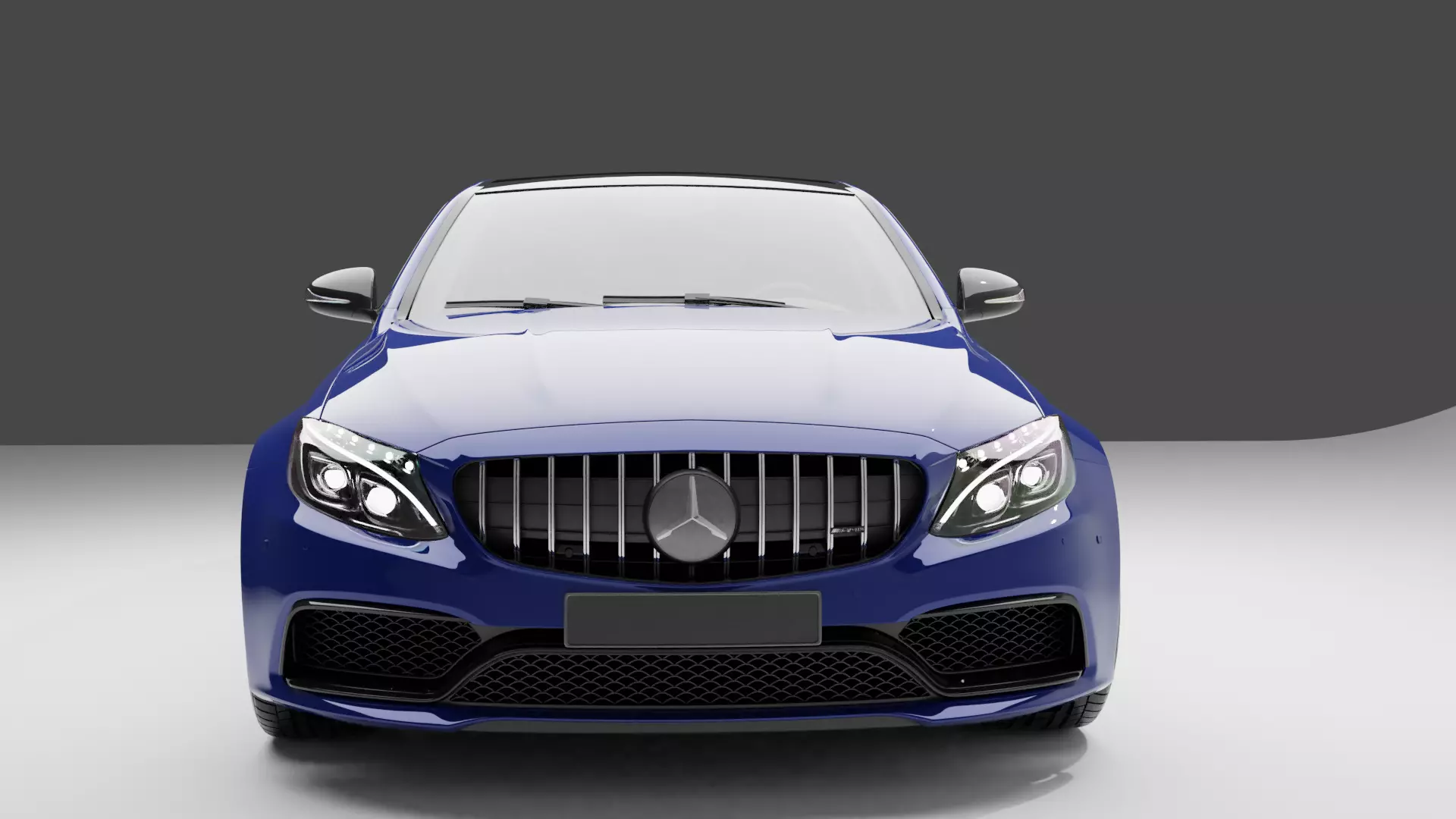 mercedez benz c63 with royal glossy blue edition Low-poly 3D model