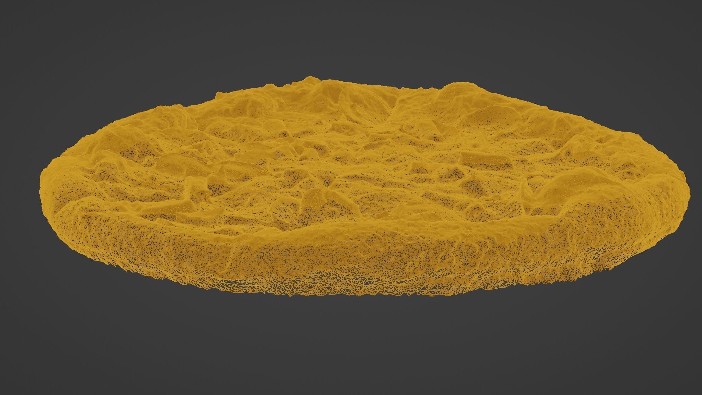 Low Poly Scanned Pizza 01 Low-poly 3D model_1
