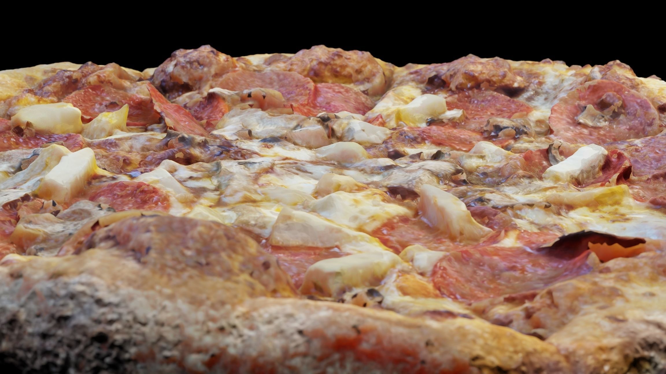 Low Poly Scanned Pizza 01 Low-poly 3D model_2