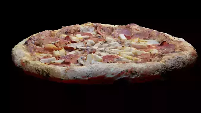 Low Poly Scanned Pizza 01 Low-poly 3D model