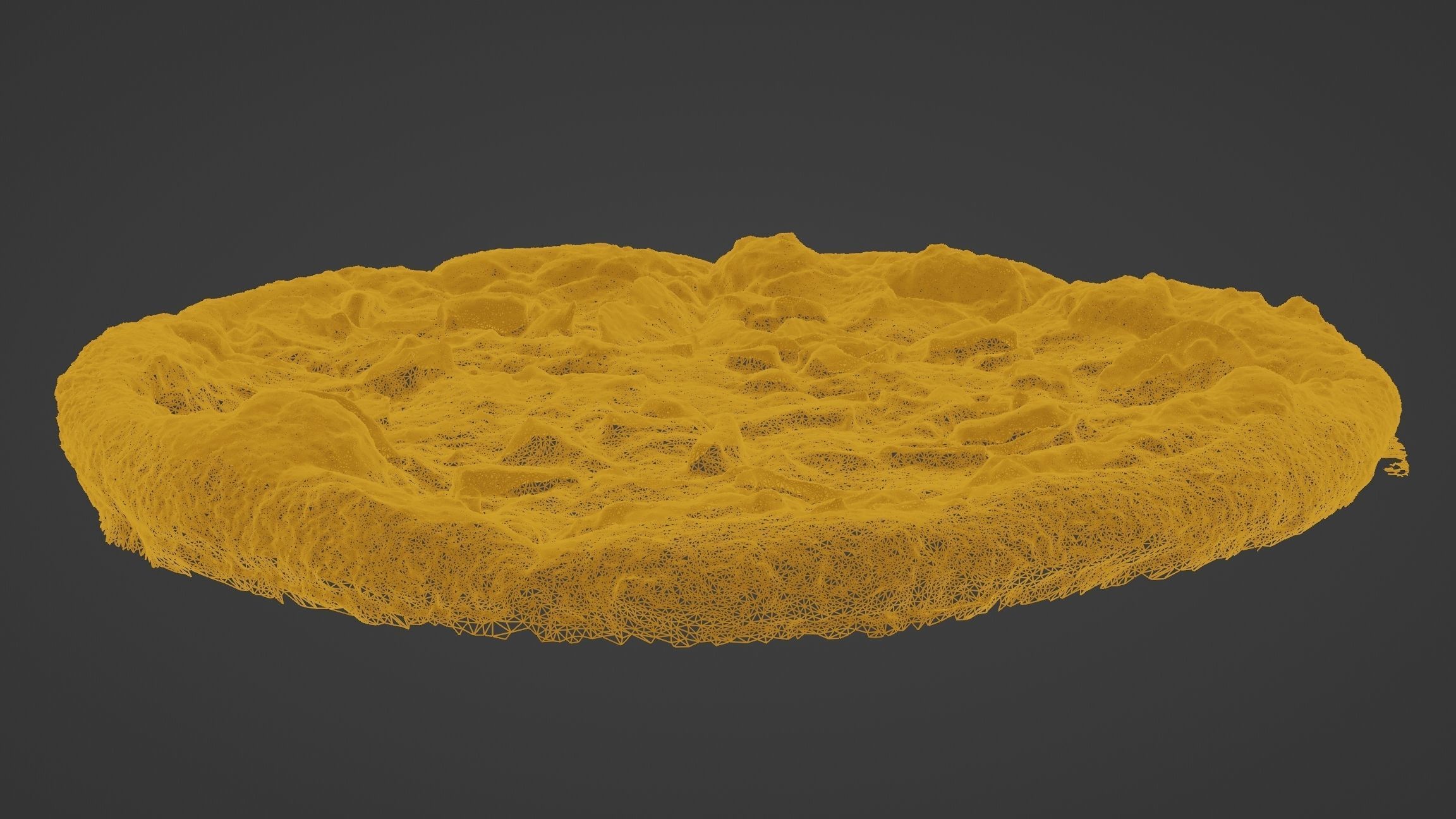 Low Poly Scanned Pizza 01 Low-poly 3D model_5
