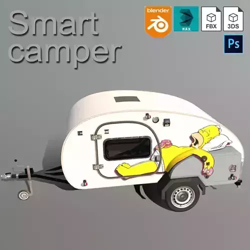 Smart camper Low-poly 3D model