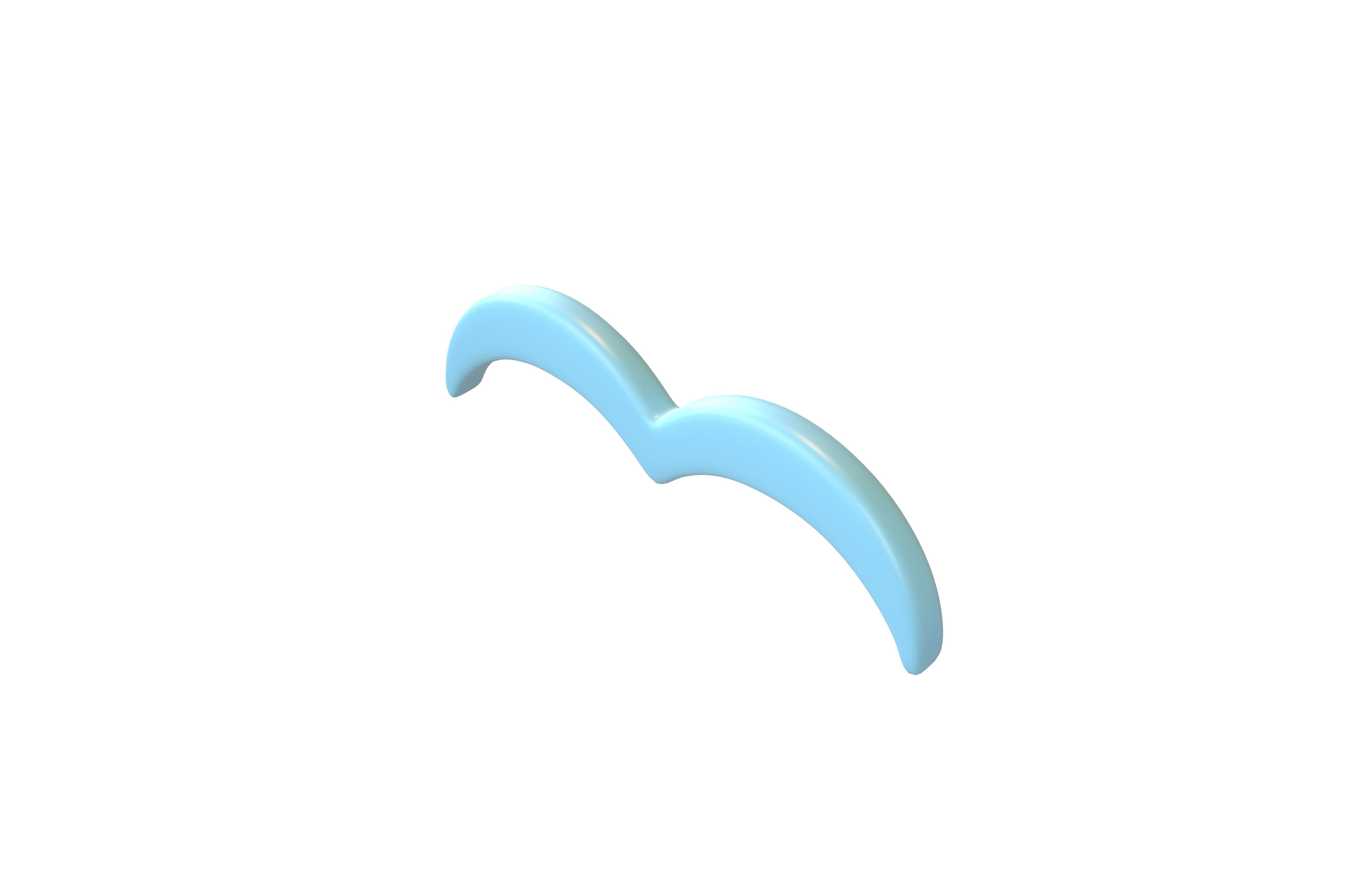 Line Seagull Symbol v1 002 Low-poly 3D model_2