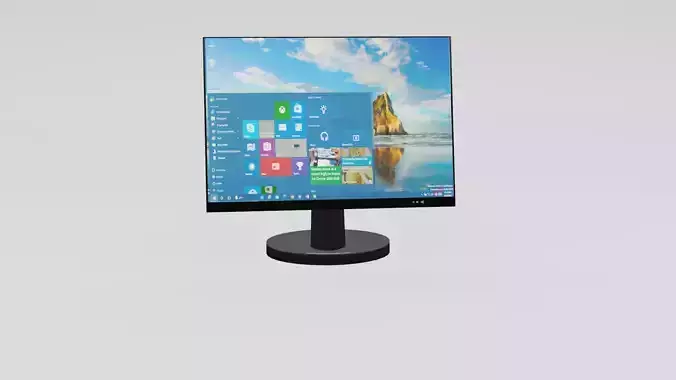 Monitor 3d model with windows