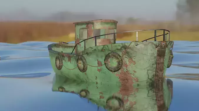 Boat Fishing Low-poly 3D model
