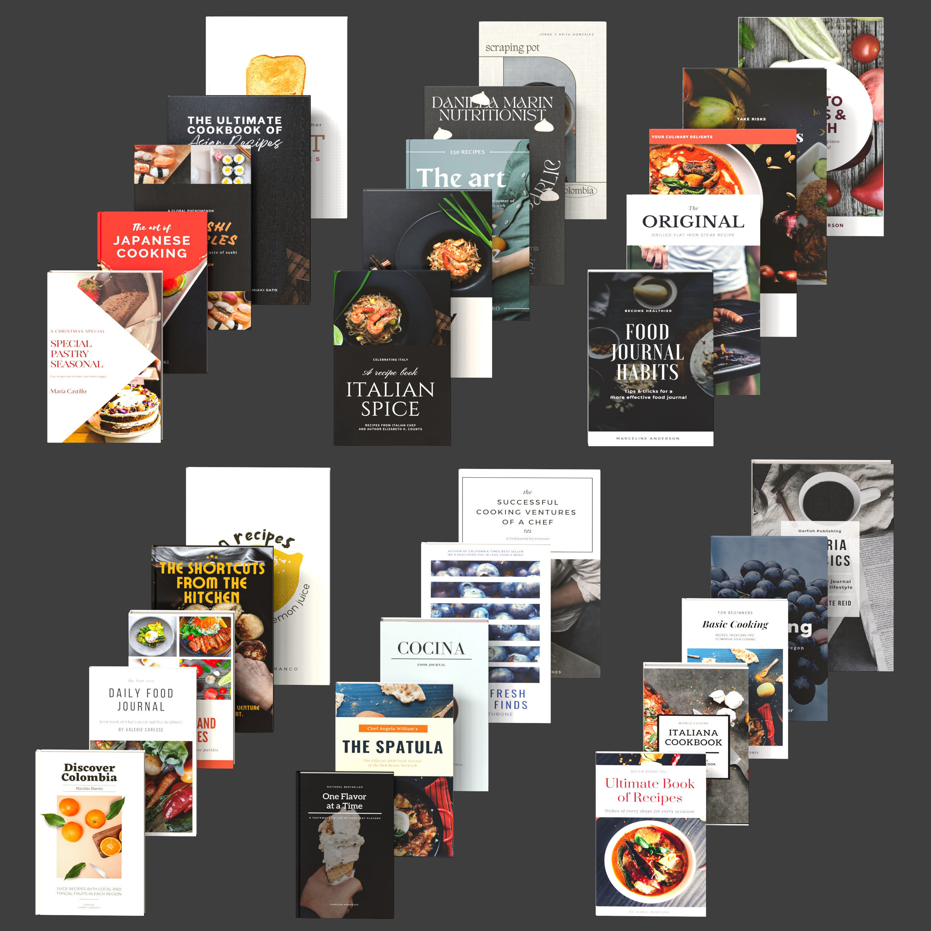 Set of Kitchen Books 07 3D model_1