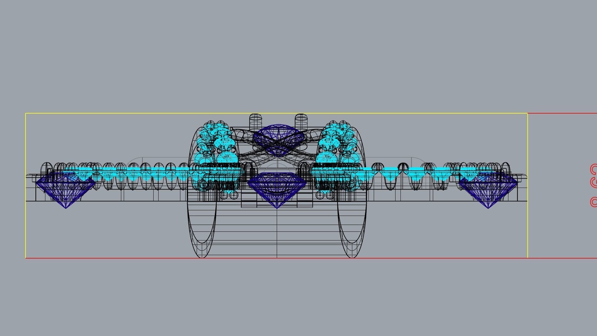 cross rose gold pendant with sapphires 3D print model_14