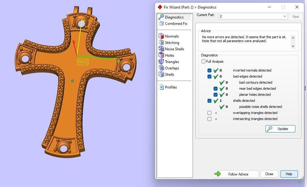 cross rose gold pendant with sapphires 3D print model_13
