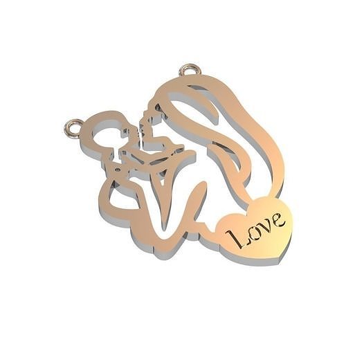 mama and baby pendant 3D print model