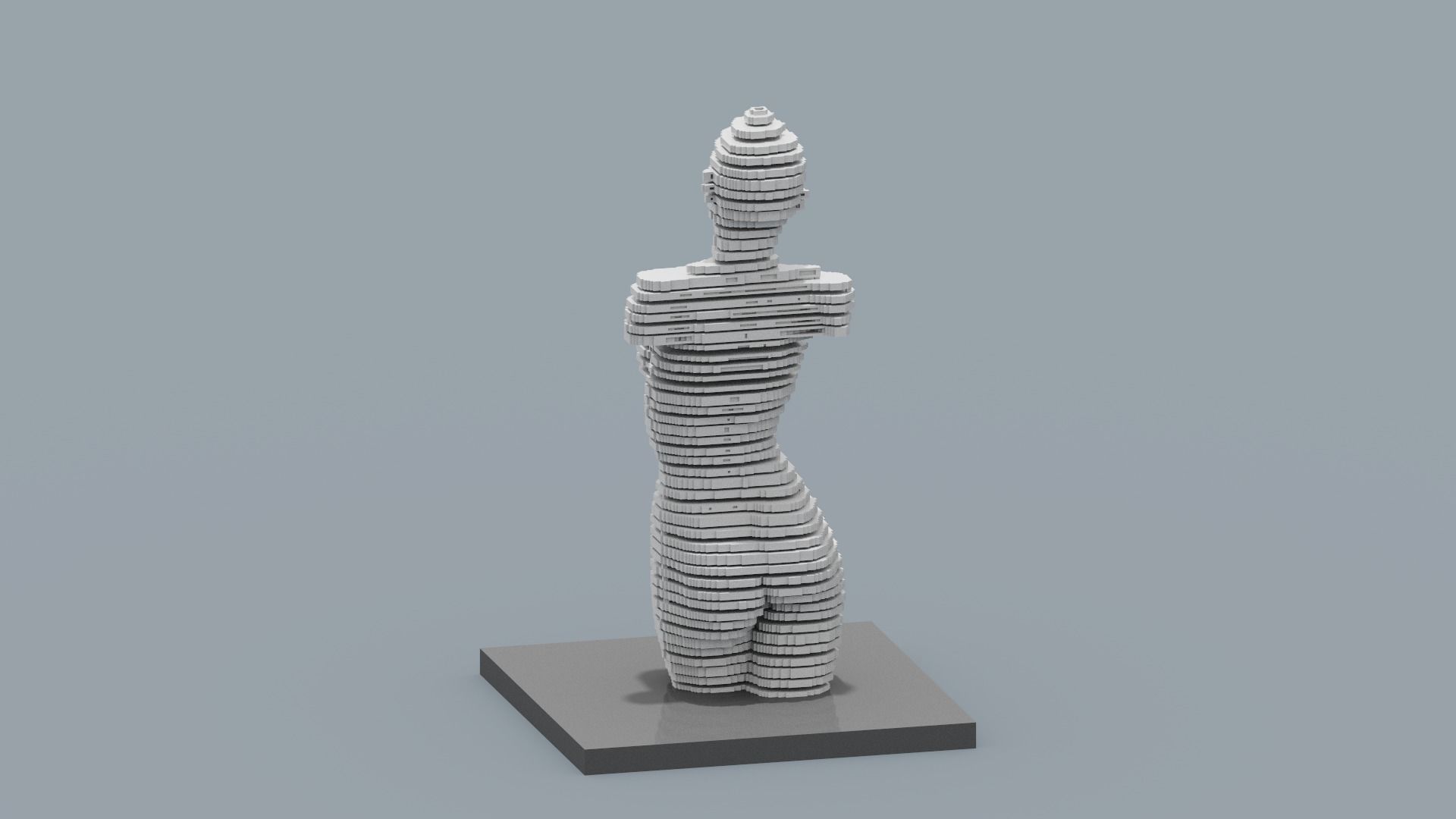 Modern Female Sculpture Low-poly 3D model_14