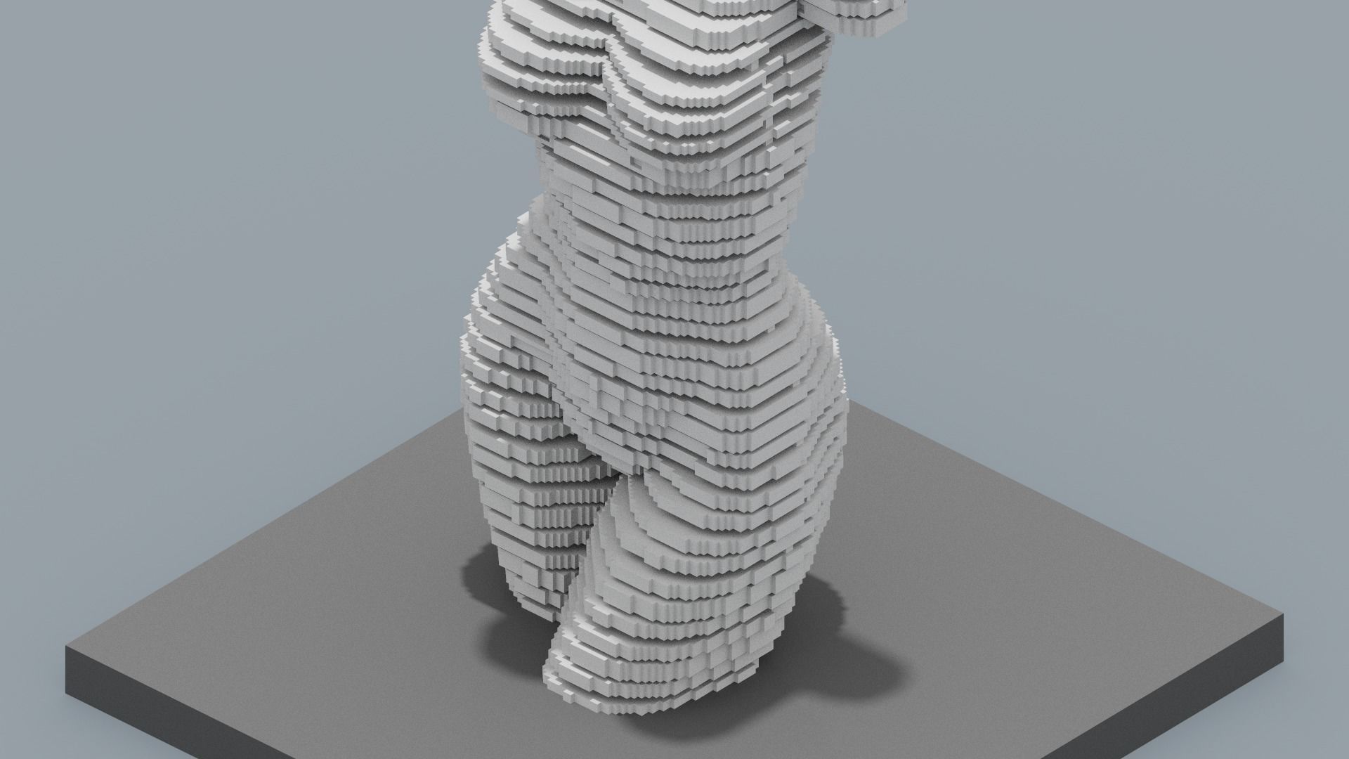 Modern Female Sculpture Low-poly 3D model_3