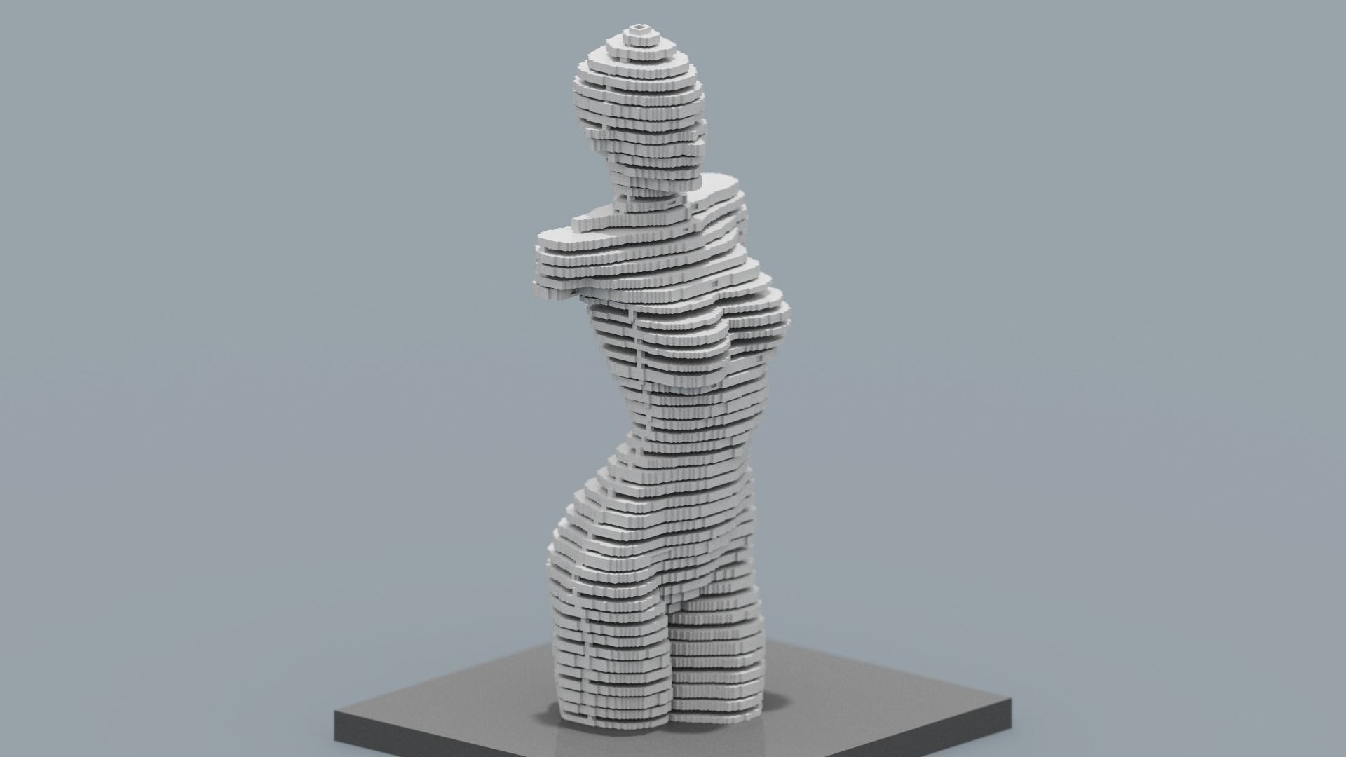 Modern Female Sculpture Low-poly 3D model_1