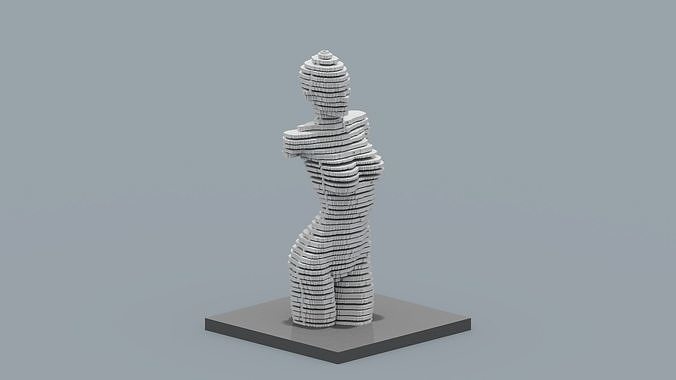 Modern Female Sculpture Low-poly 3D model