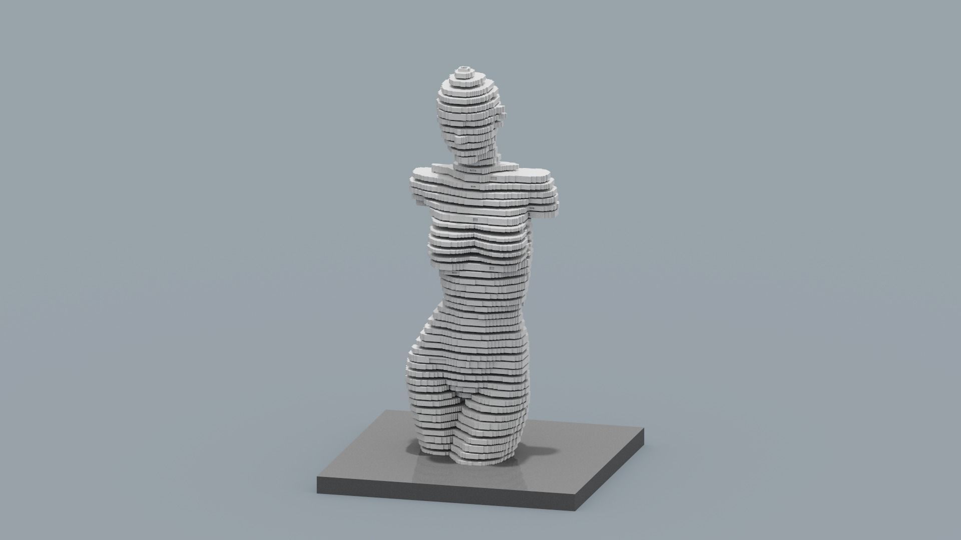 Modern Female Sculpture Low-poly 3D model_9