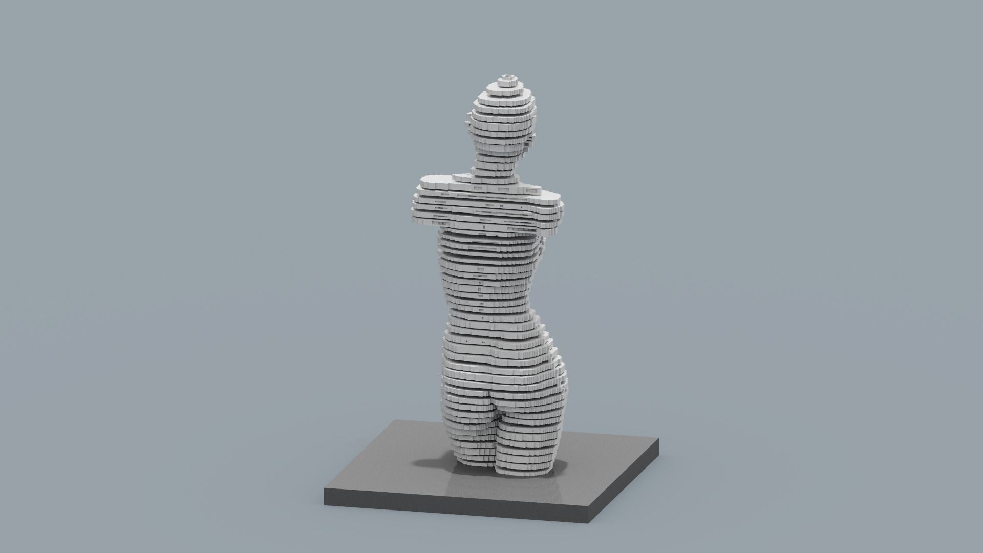 Modern Female Sculpture Low-poly 3D model_15