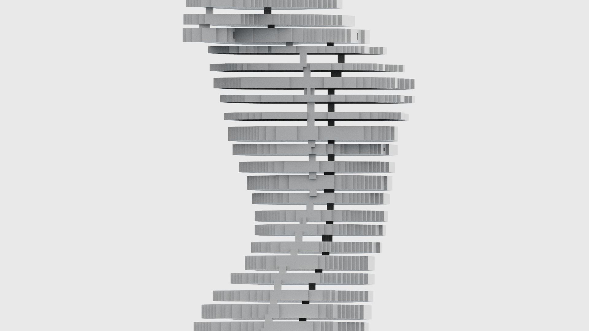 Modern Female Sculpture Low-poly 3D model_4