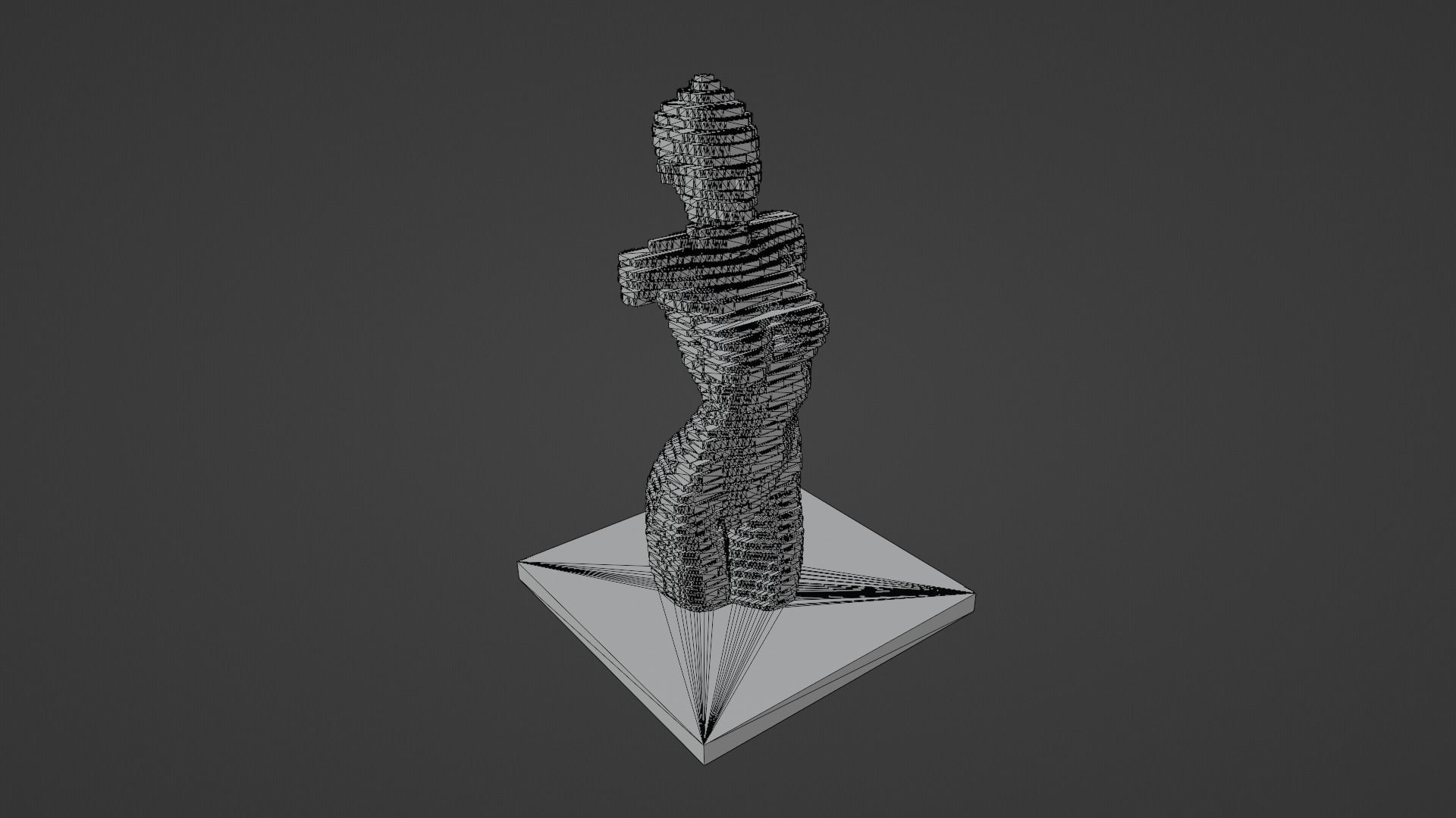 Modern Female Sculpture Low-poly 3D model_19