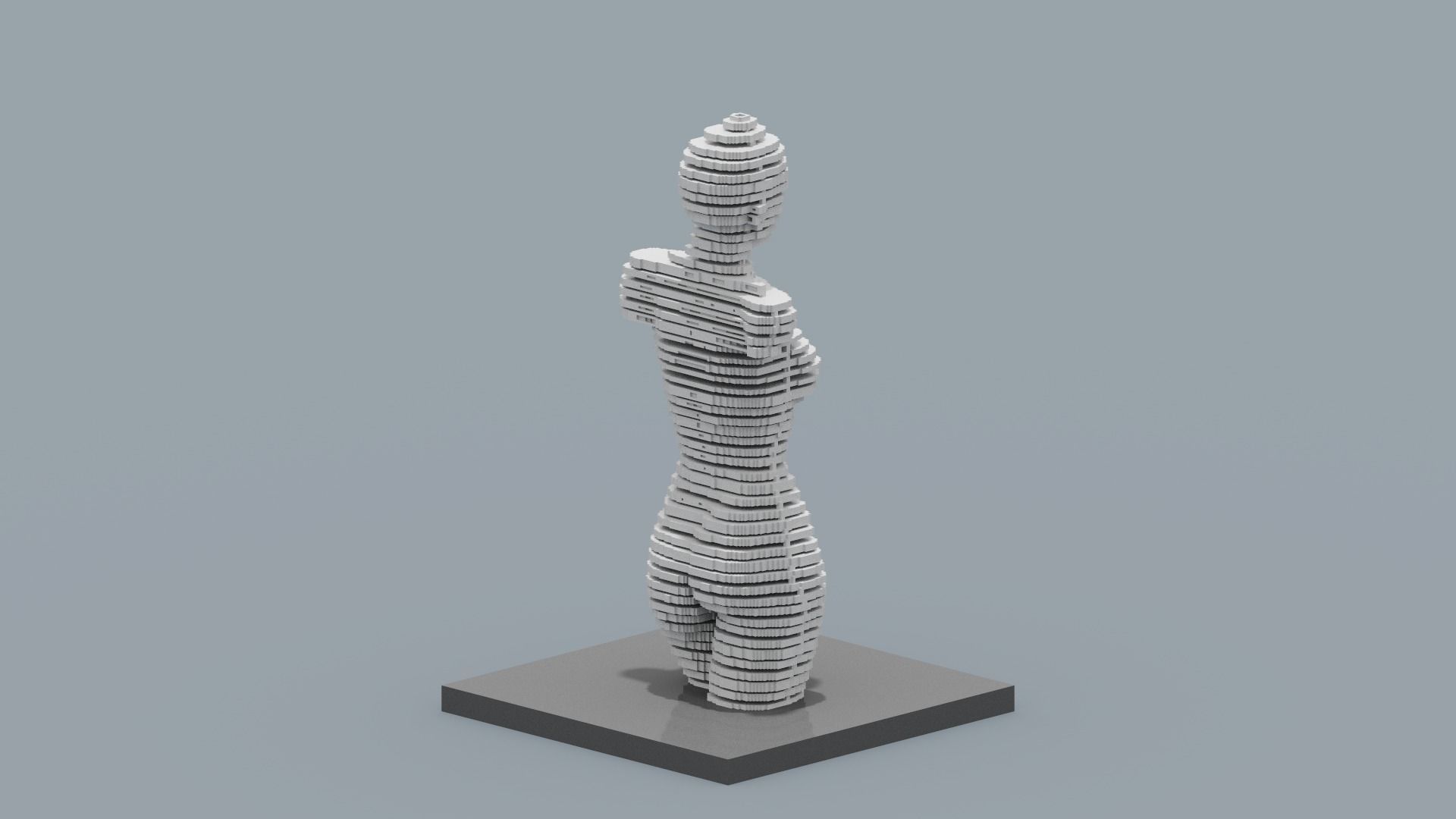 Modern Female Sculpture Low-poly 3D model_16