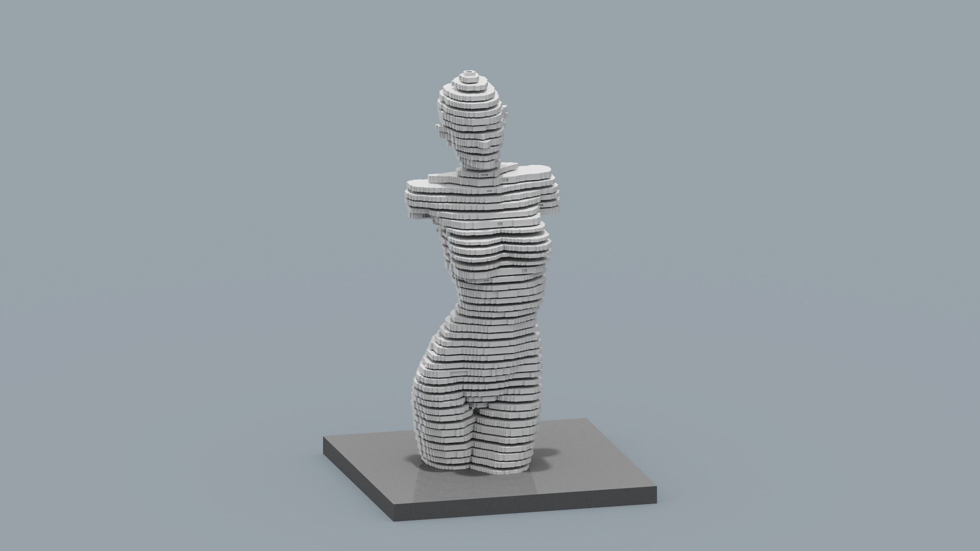 Modern Female Sculpture Low-poly 3D model_8