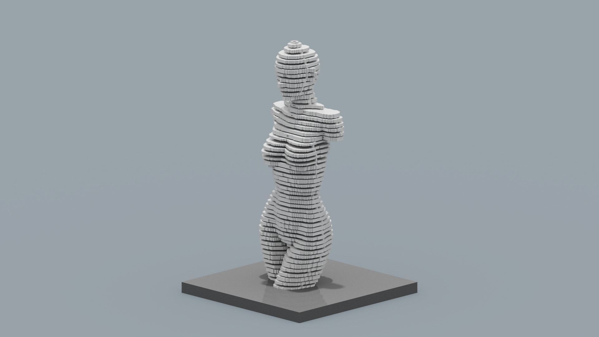 Modern Female Sculpture Low-poly 3D model_10