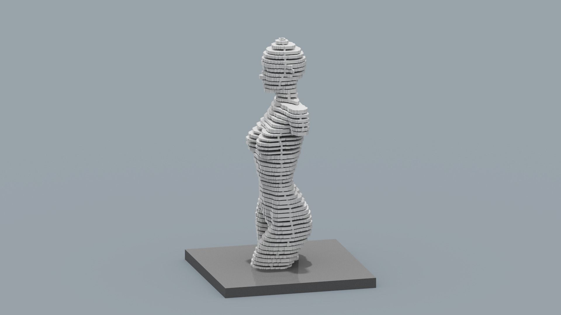 Modern Female Sculpture Low-poly 3D model_11
