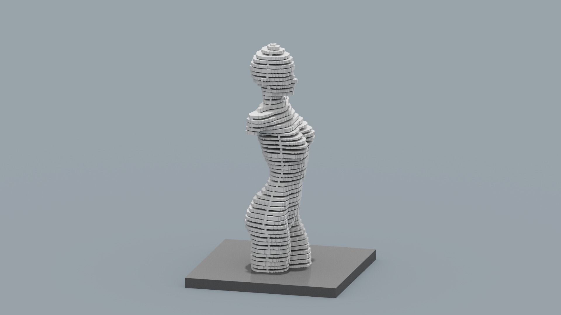 Modern Female Sculpture Low-poly 3D model_18