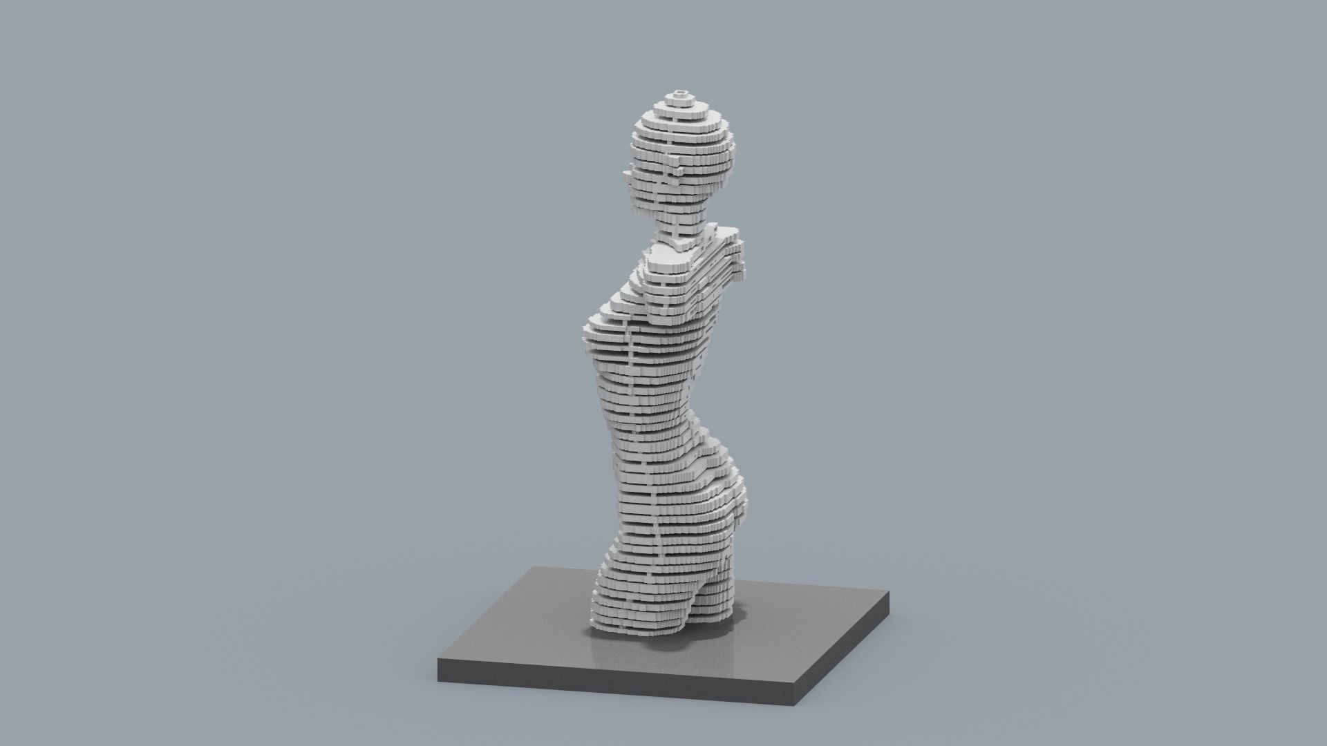 Modern Female Sculpture Low-poly 3D model_12