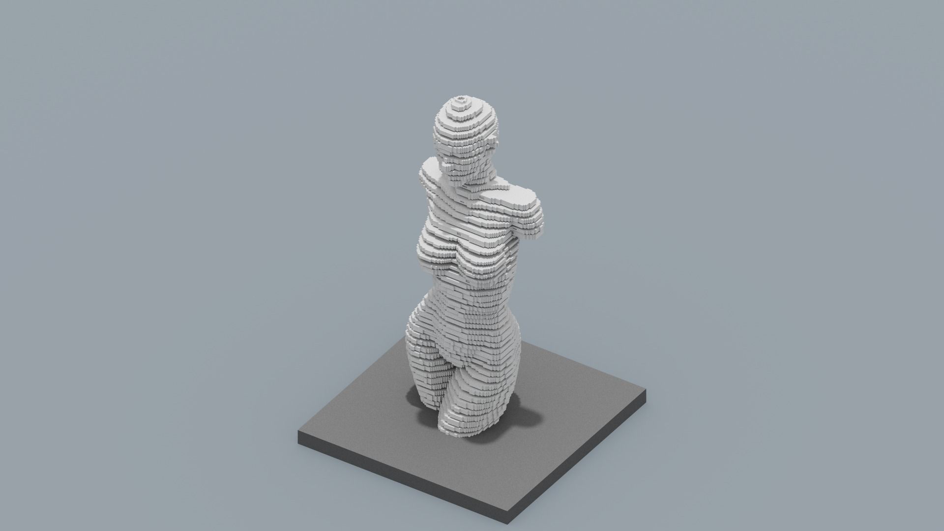 Modern Female Sculpture Low-poly 3D model_5