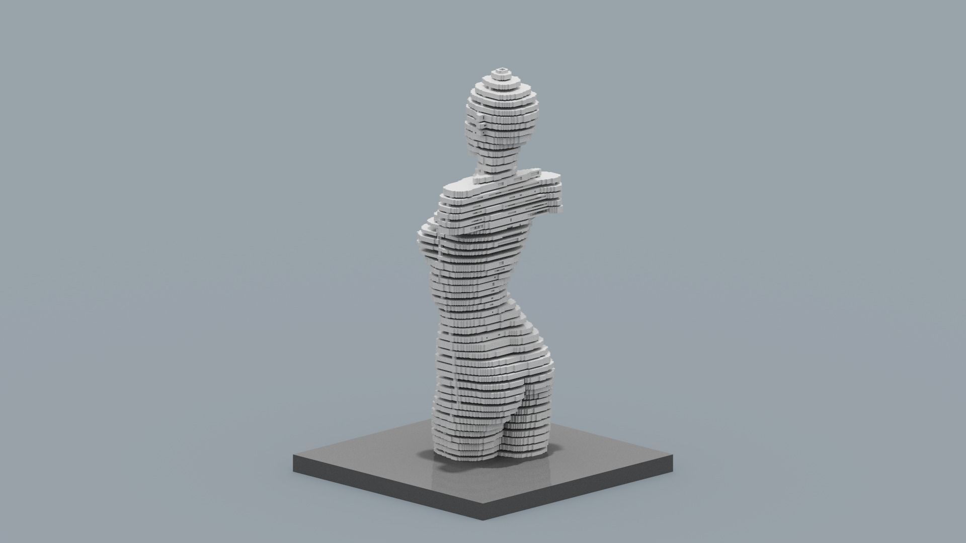 Modern Female Sculpture Low-poly 3D model_13