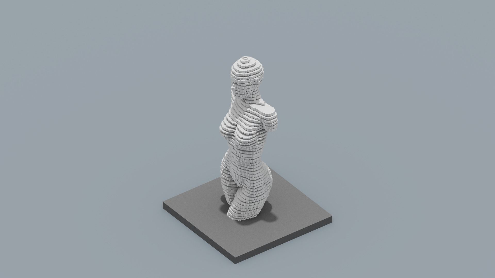 Modern Female Sculpture Low-poly 3D model_7