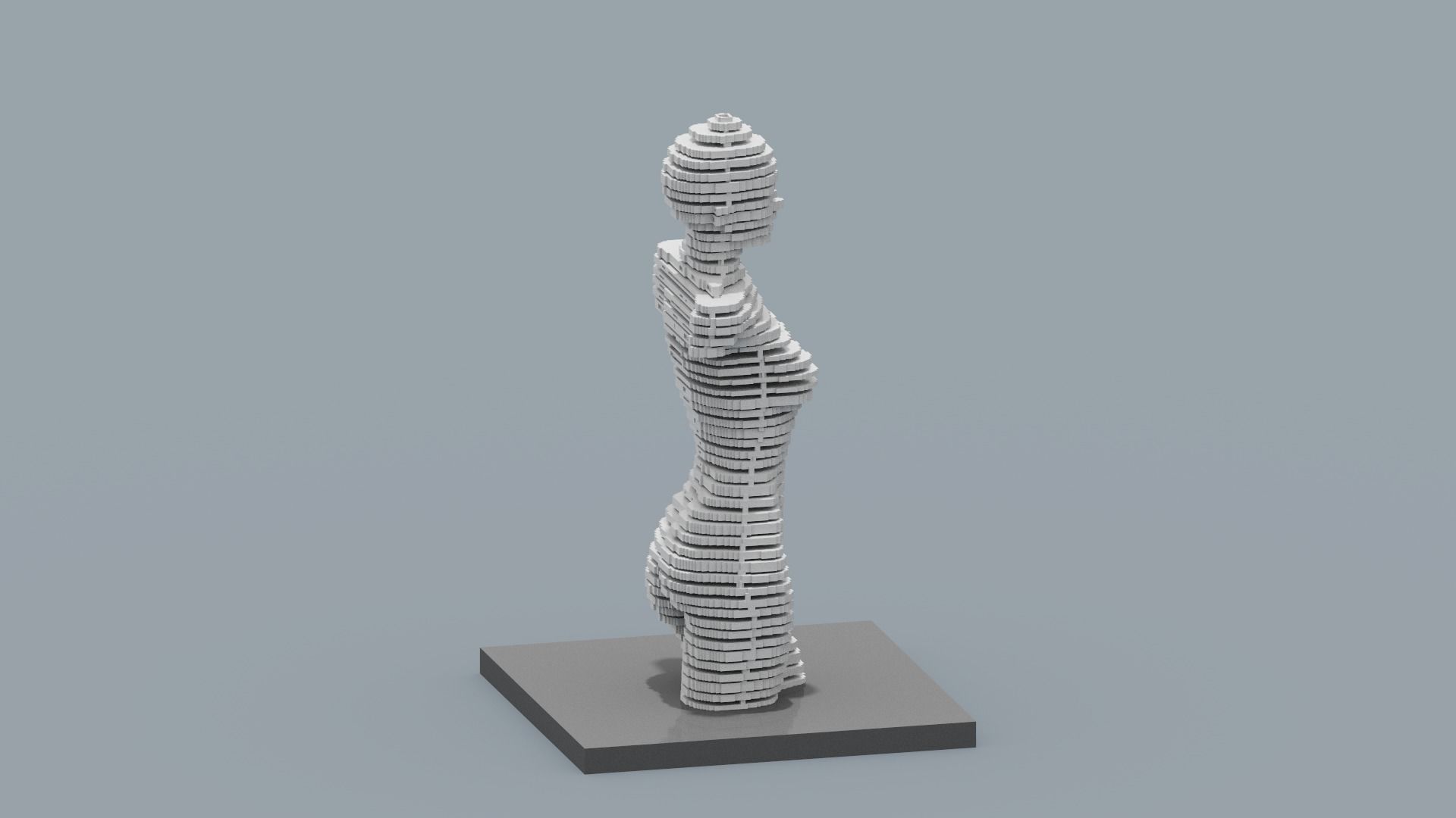 Modern Female Sculpture Low-poly 3D model_17