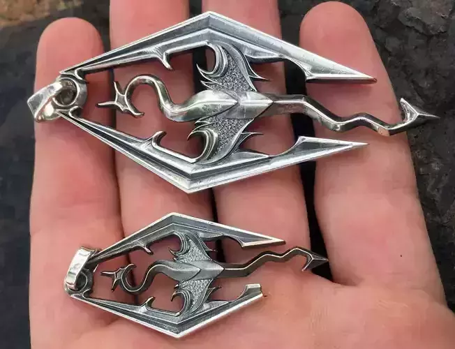 2 sided Dragon from Skyrim 3d model pendant dragon pendant