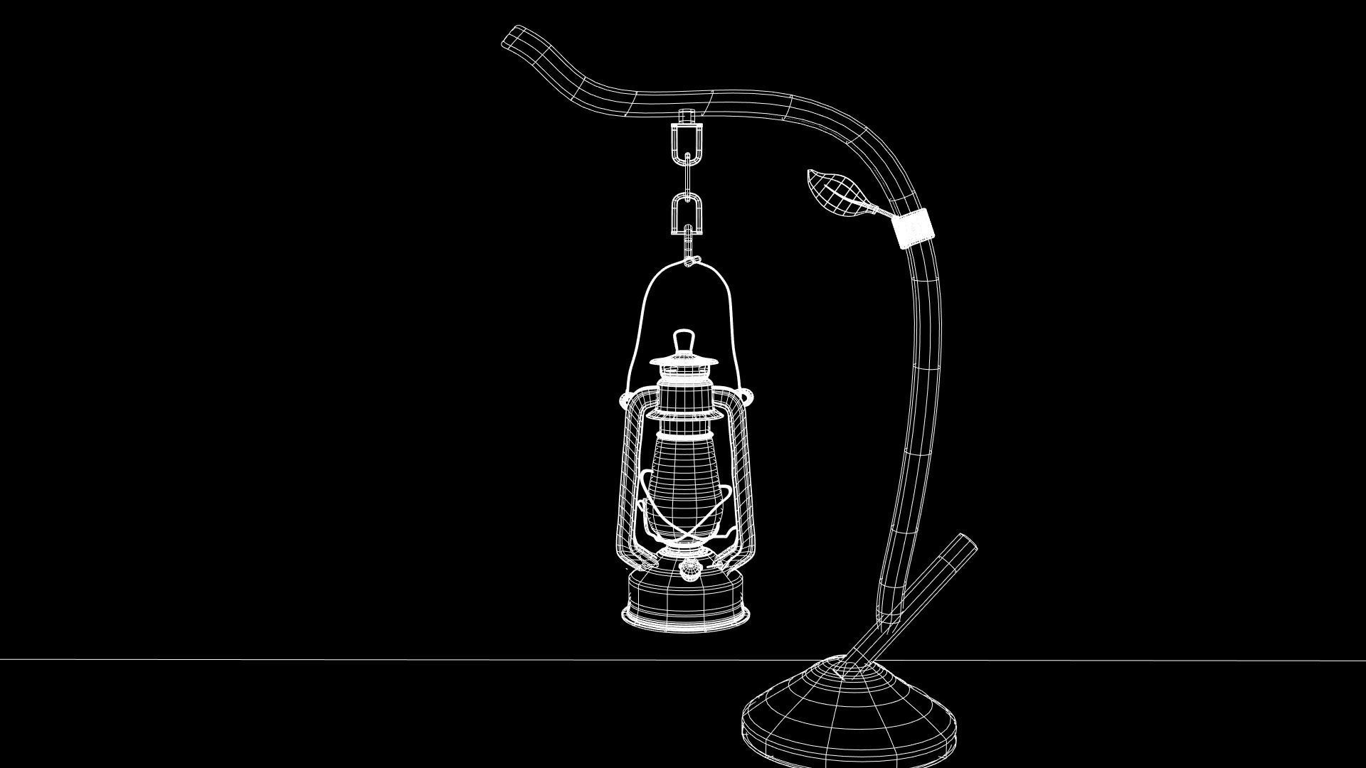 lamp modeling Low-poly 3D model_1