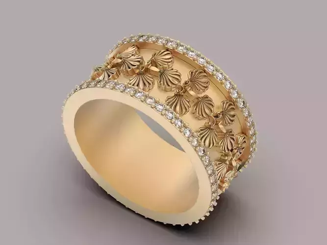 Lux  carving ring   gold silver printable jewelry 3D model