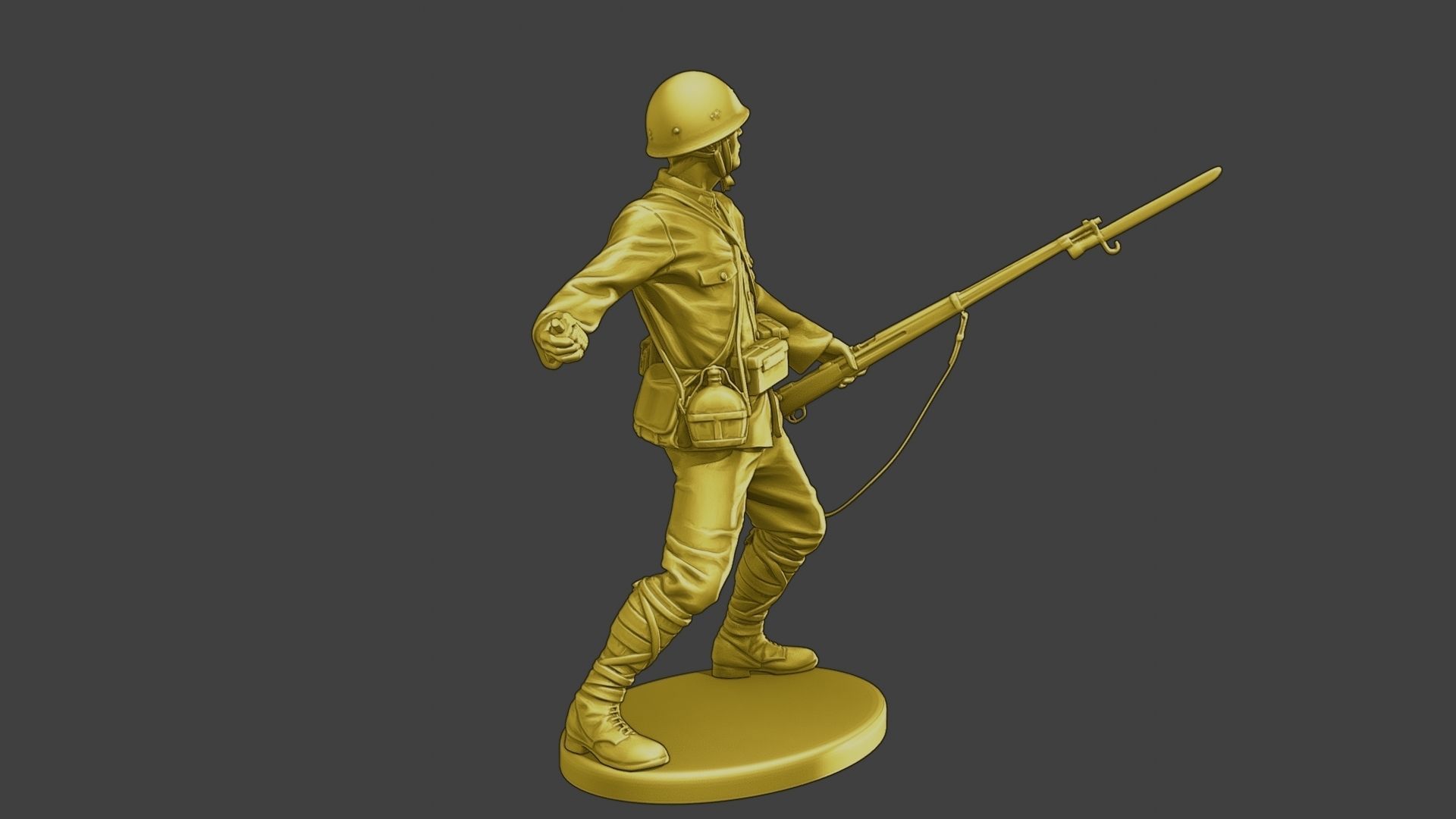 Japanese soldier ww2 Grenade J2 3D print model_7