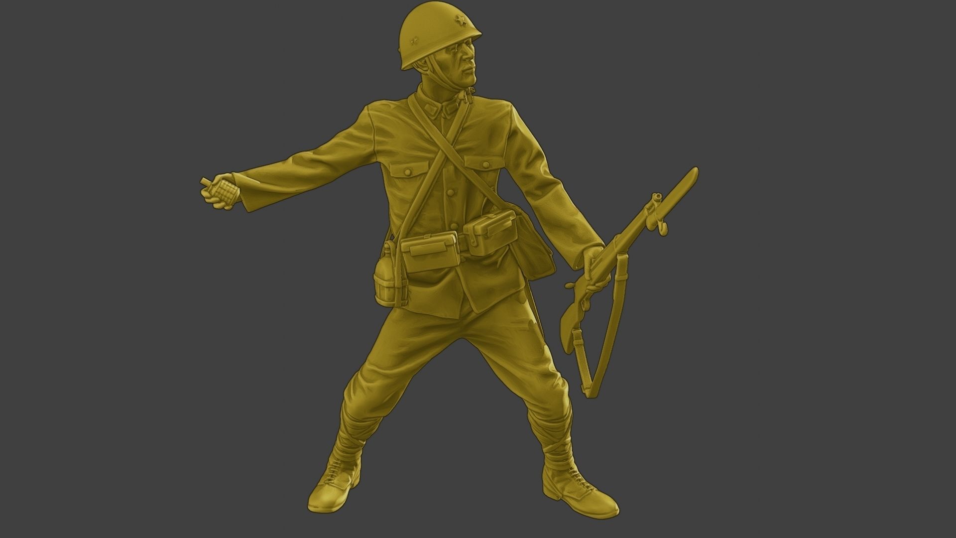 Japanese soldier ww2 Grenade J2 3D print model_30