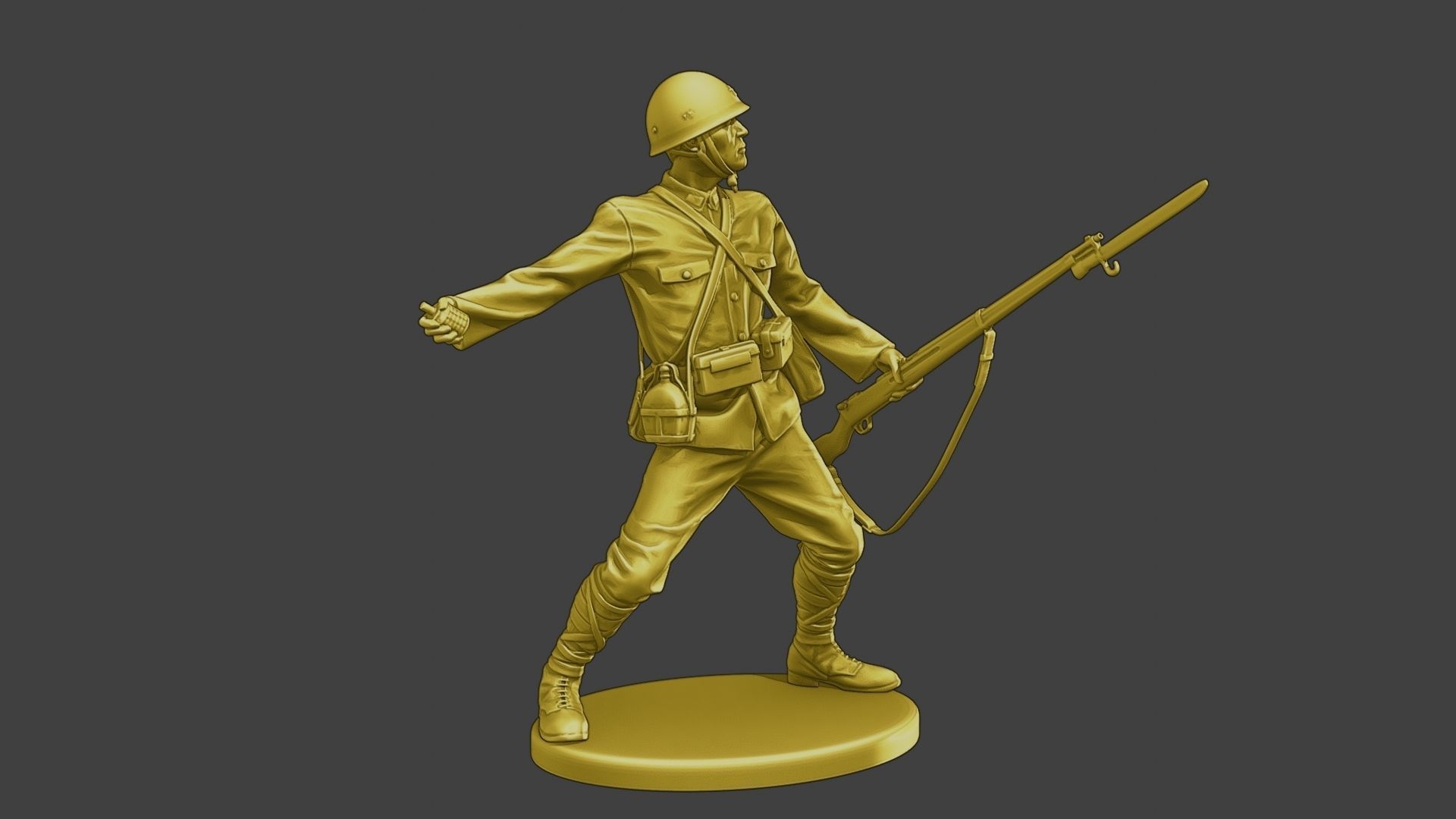 Japanese soldier ww2 Grenade J2 3D print model_8