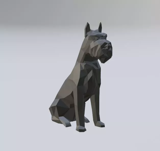 Schnauzer Low Poly 3D print model