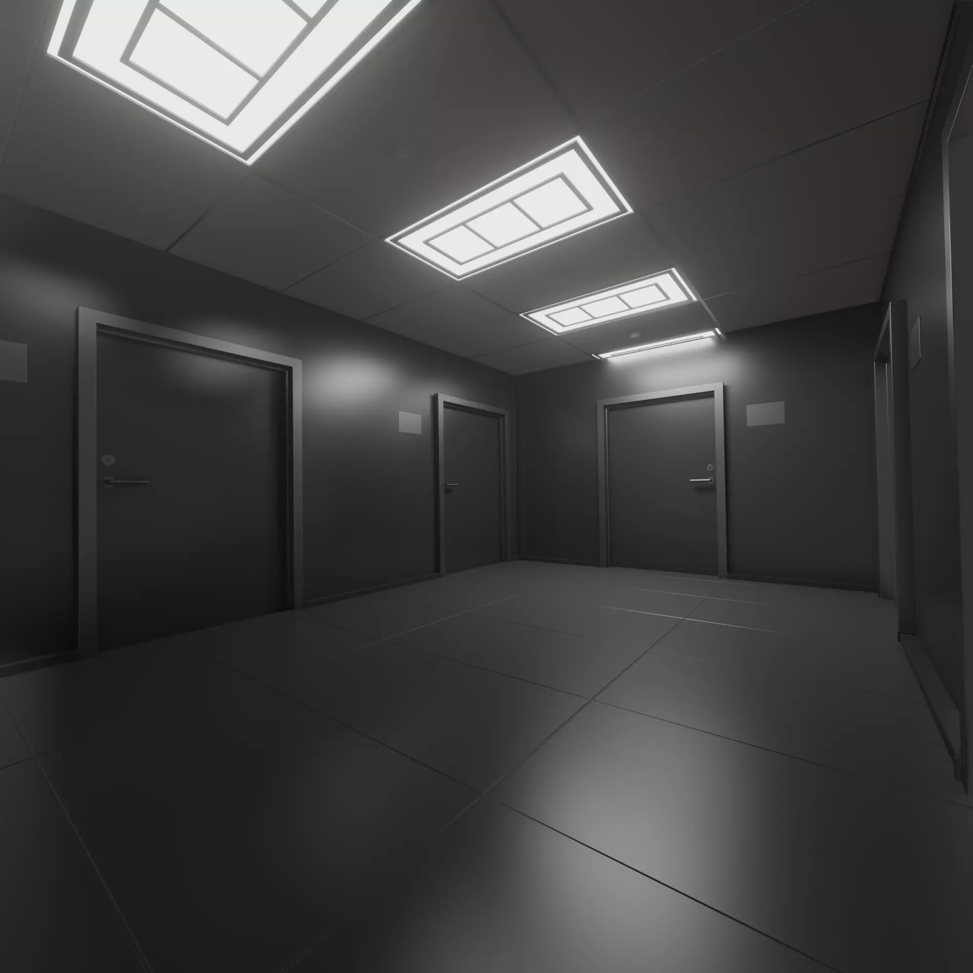 School Corridor 3D model_0