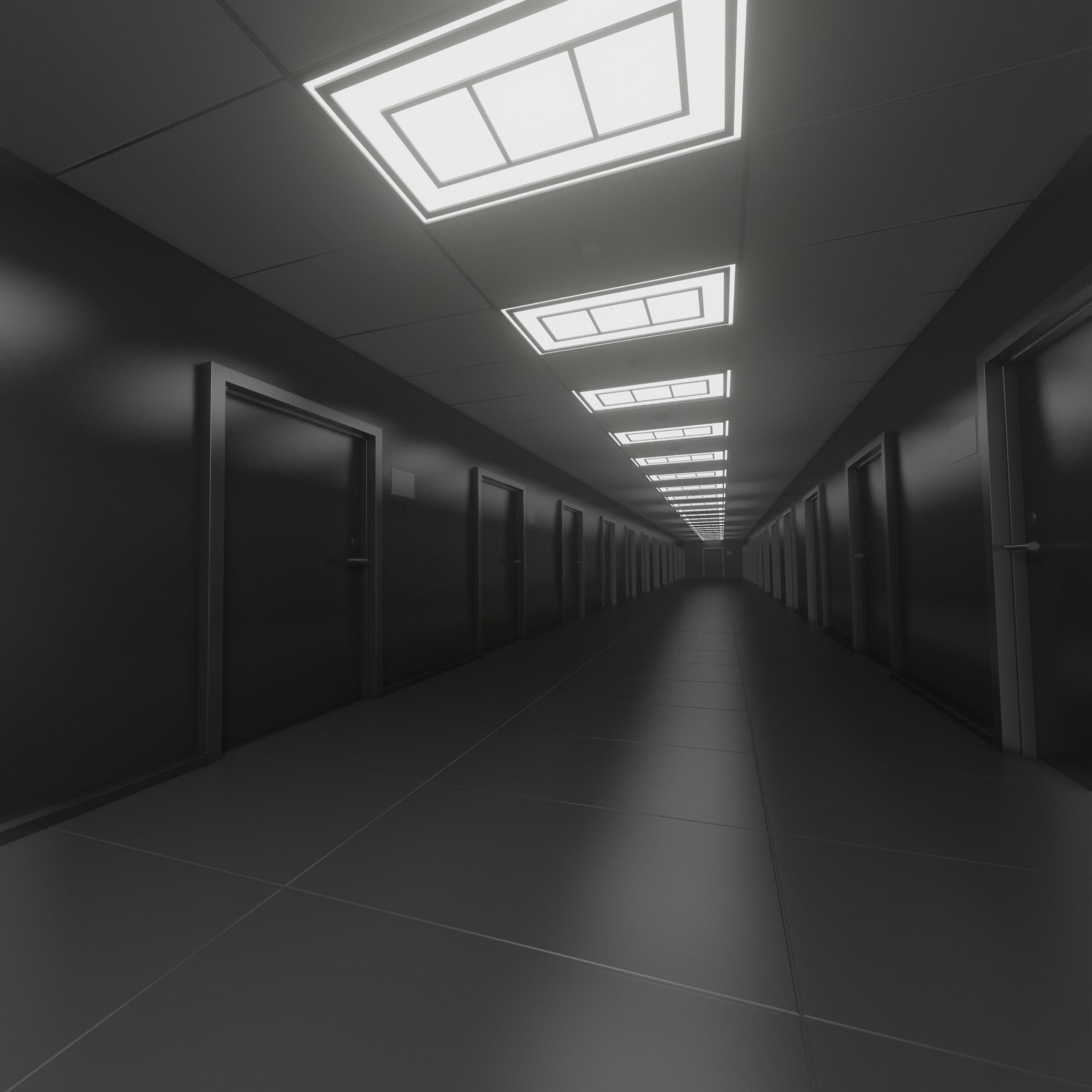 School Corridor 3D model_1