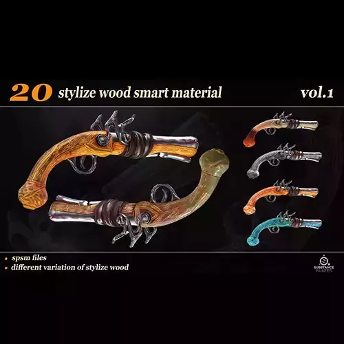 20 Stylize Wood Smart Material  VOL 03
