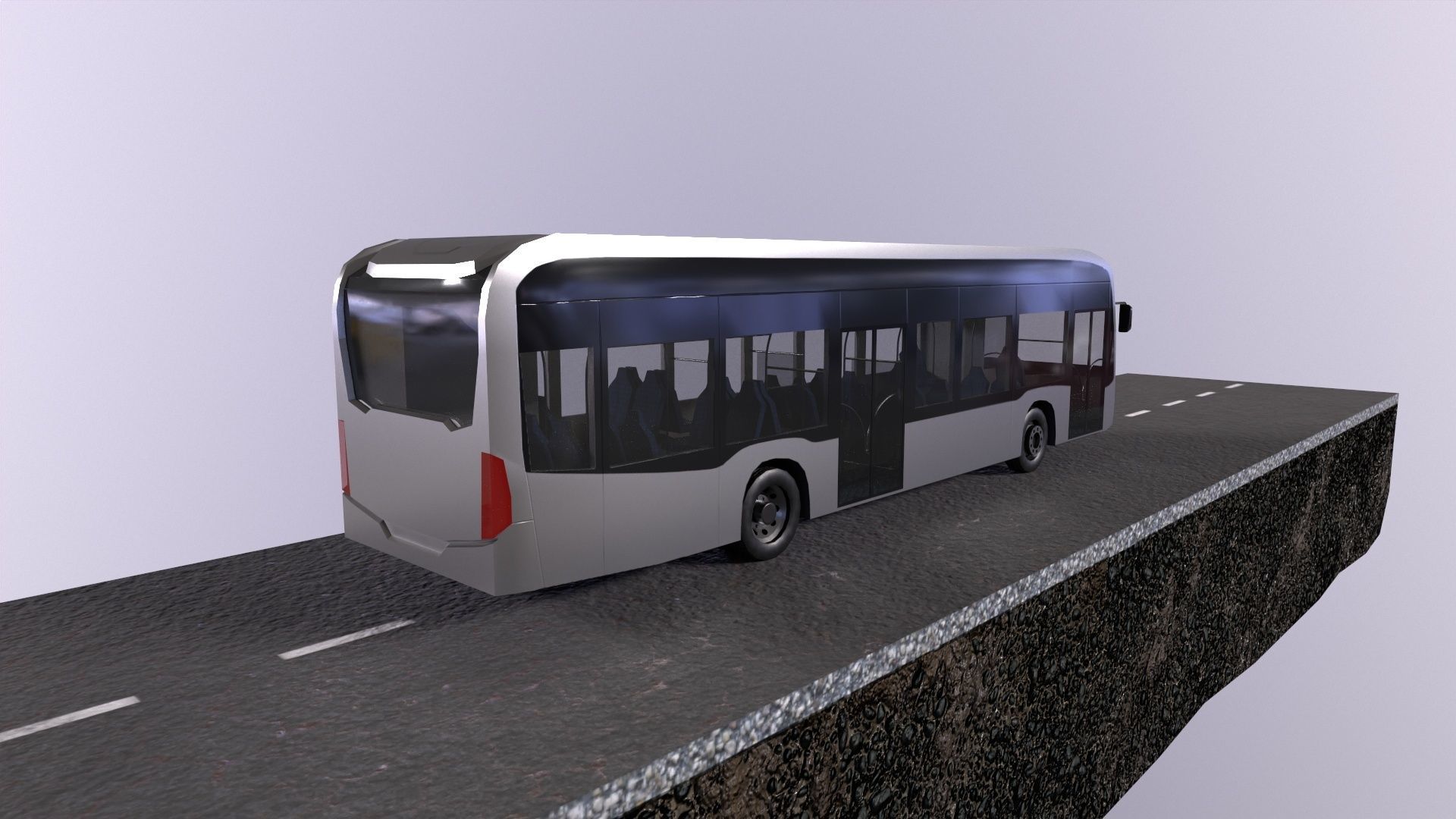 Low-poly 3d PBR model City Bus Low-poly 3D model_3
