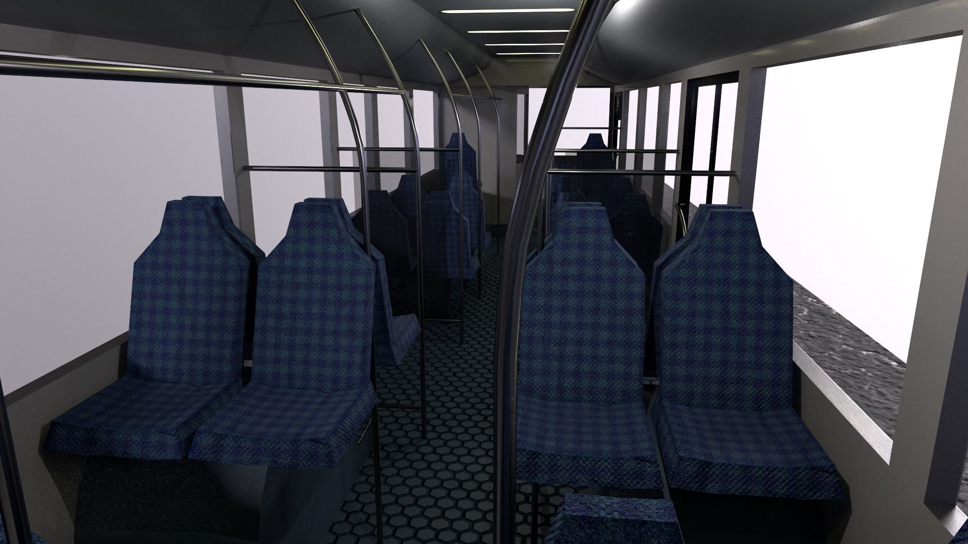 Low-poly 3d PBR model City Bus Low-poly 3D model_6